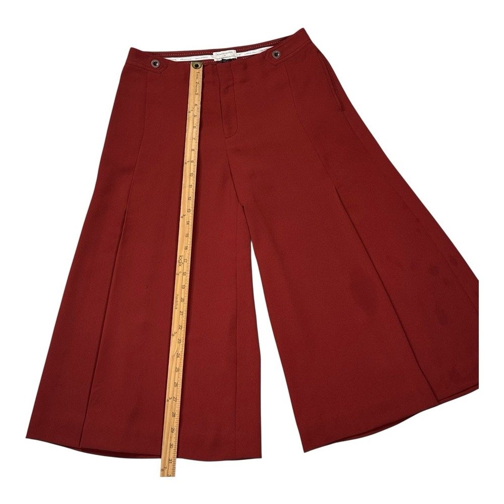 Anthropologie Rust Red Cropped Wide-Leg Pants - Picture 8 of 15